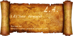 Léber Armand névjegykártya
