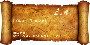 Léber Armand névjegykártya